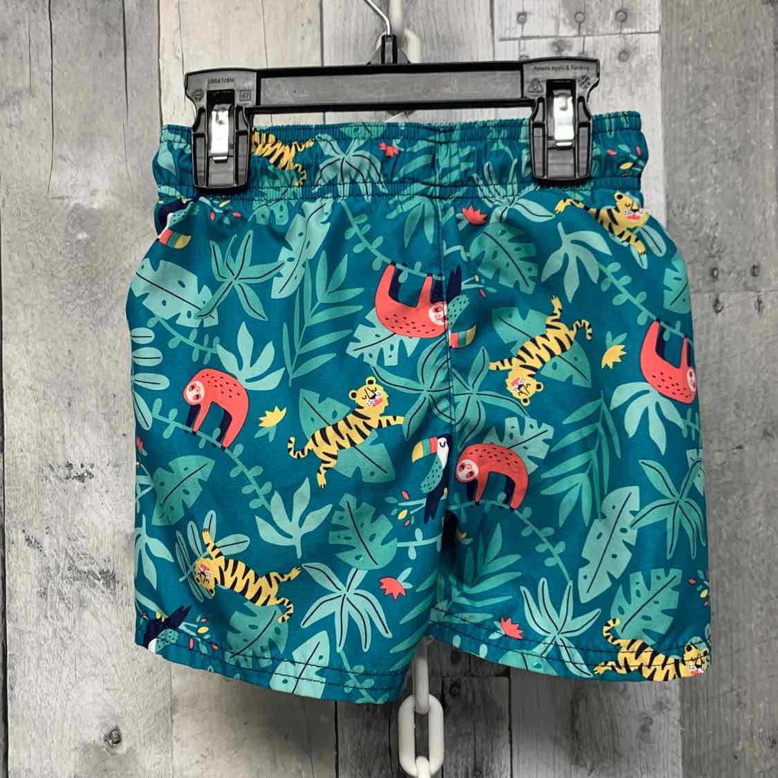Size 2T Teal Graphic Cat & Jack Swim Trunks