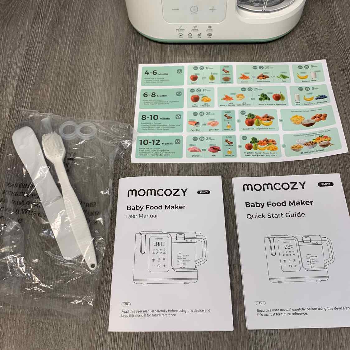 MomCozy White/Green Baby Food Maker