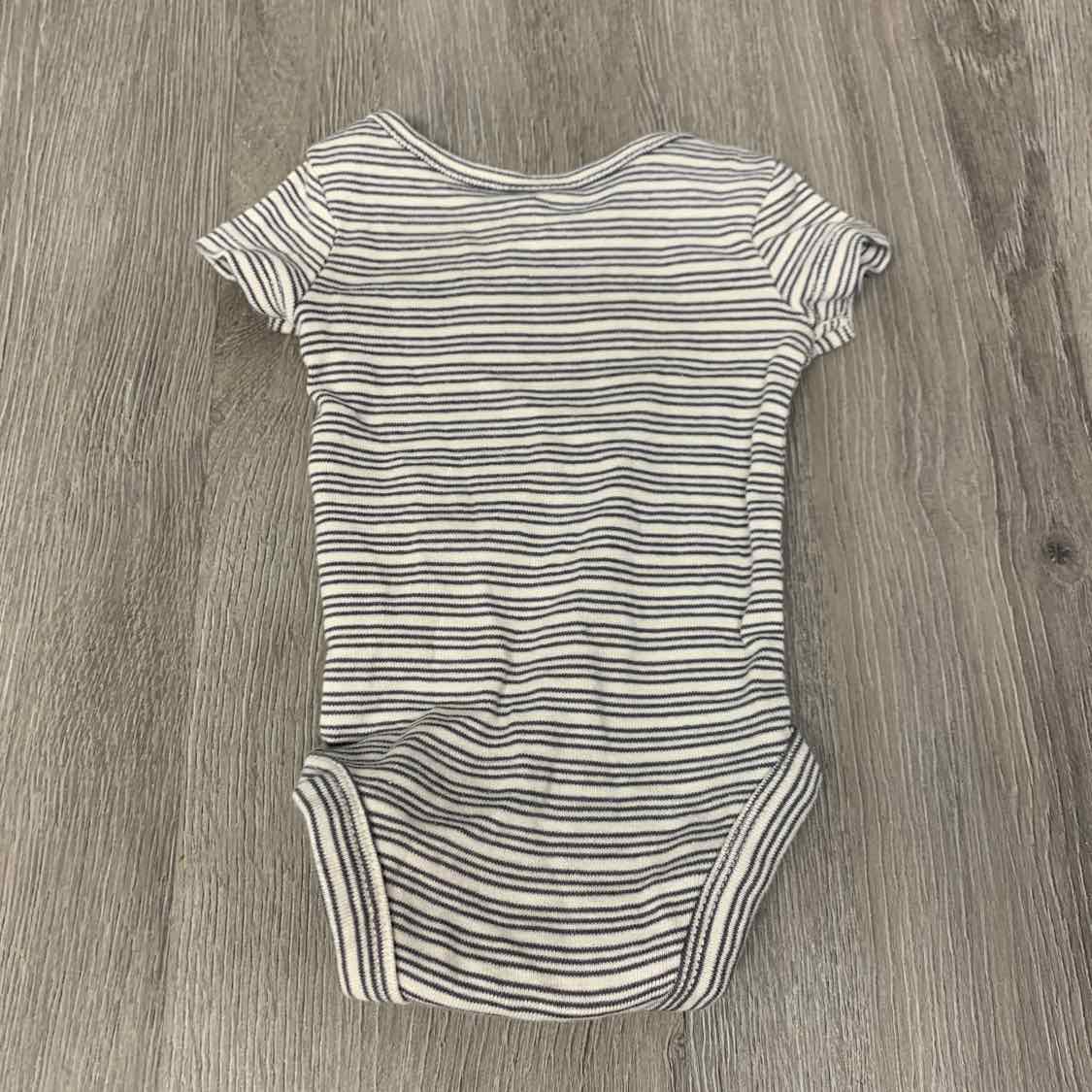 Size Preemie Gray/White Carter's Bodysuit