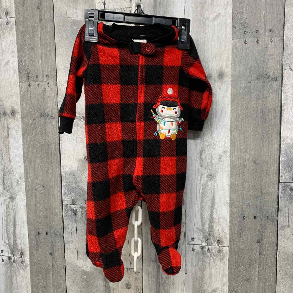 Size 0-3 Months Red Plaid Koala Baby/Kids Footy PJs