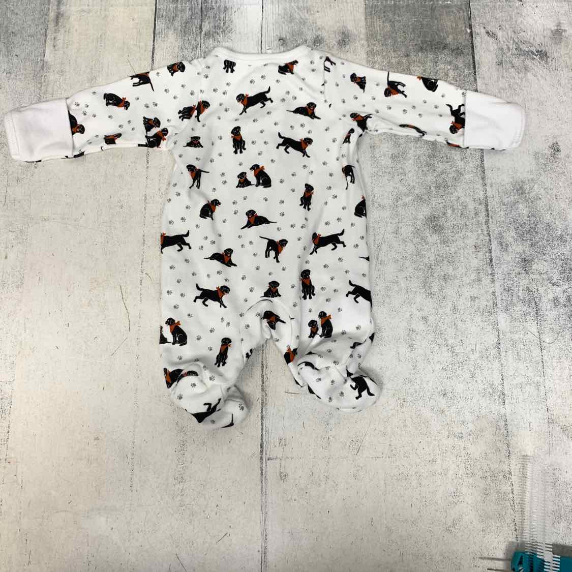 Size Preemie Ivory Print Wonder Nation Footy PJs