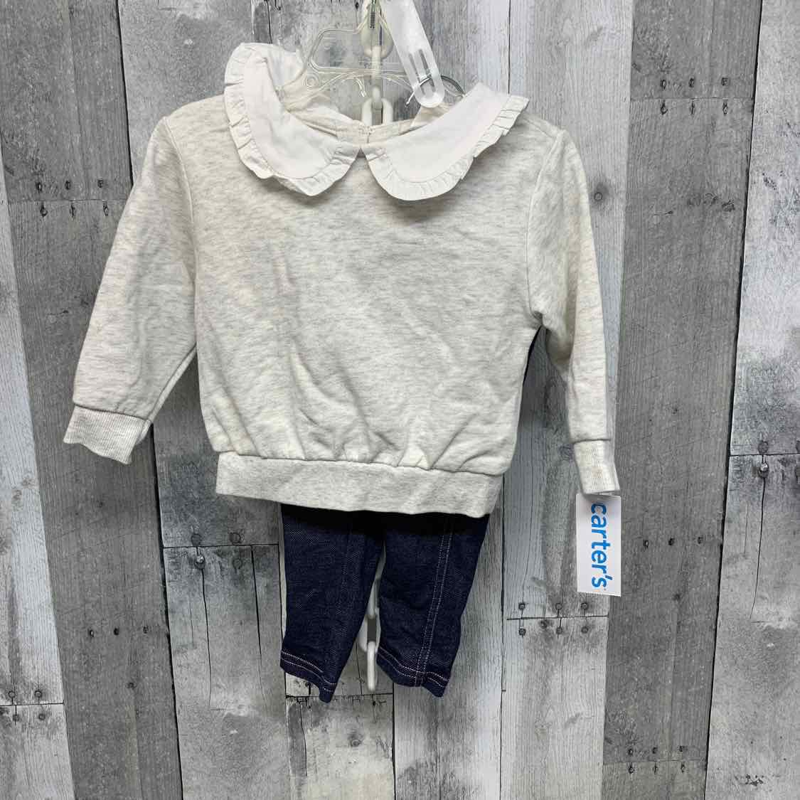 Size 12 Months Denim/Gray Carter's Shirt/Pants