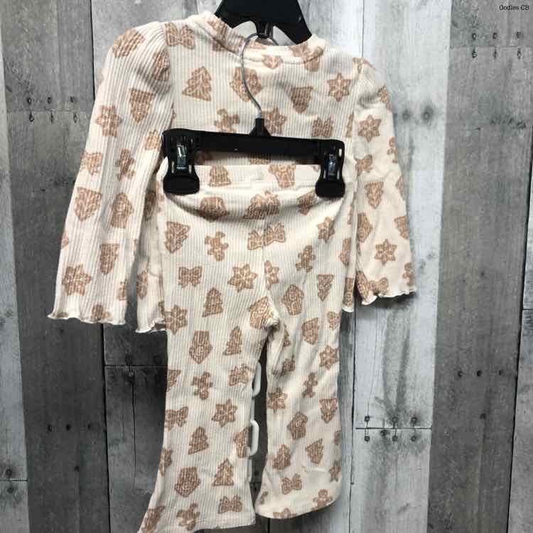 Size 12 Months Ivory/Tan Cat & Jack Shirt/Pants