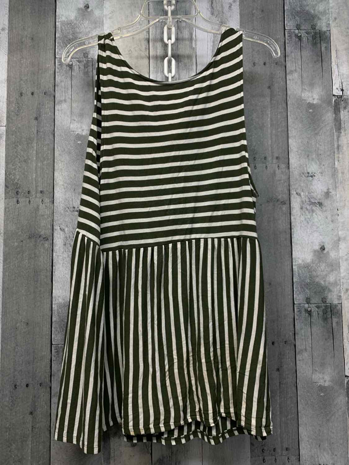 Size L Green/White Isabel Maternity Tank Top