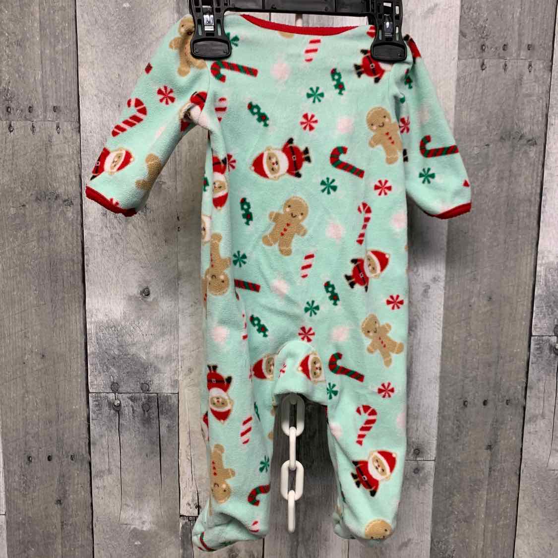 Size 0-3 Months Gray/Red Child of Mine Footy PJs