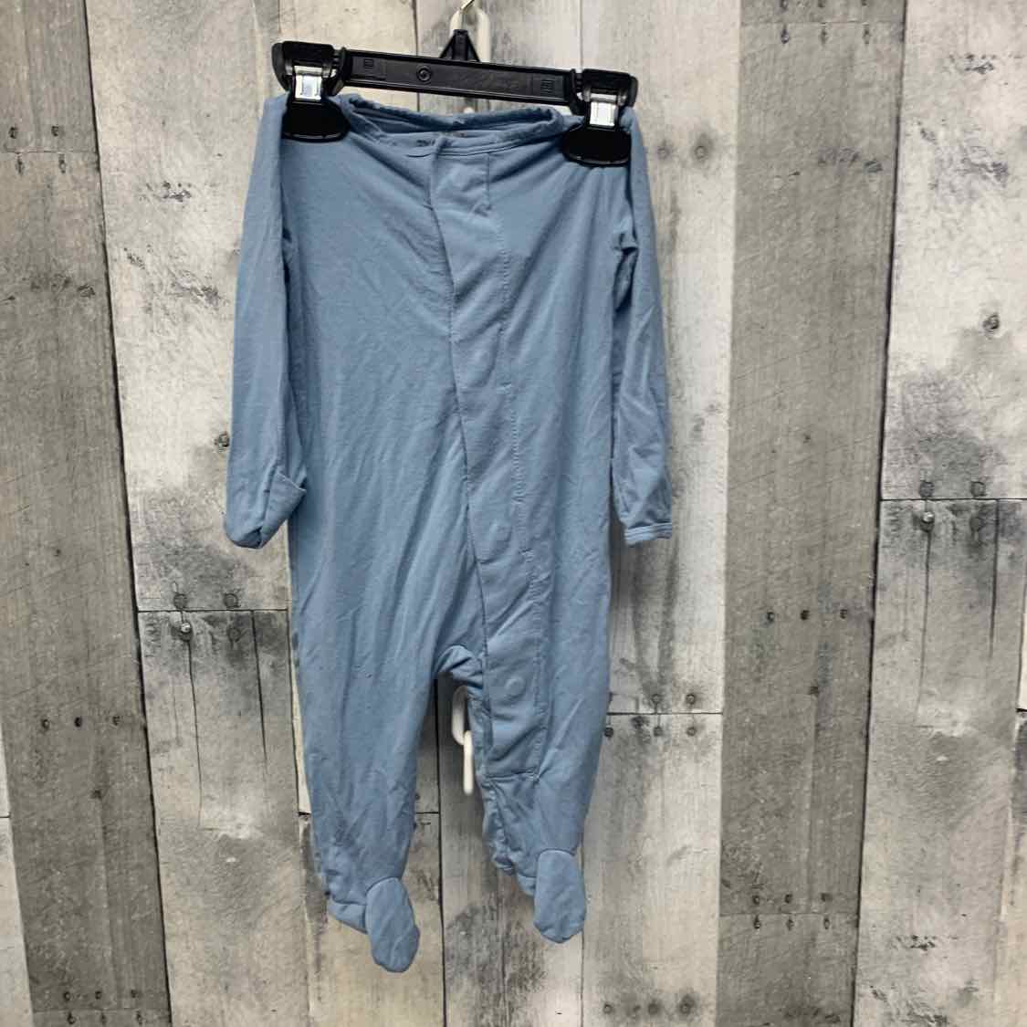 Size 0-3 Months Blue Bamboo Footy PJs