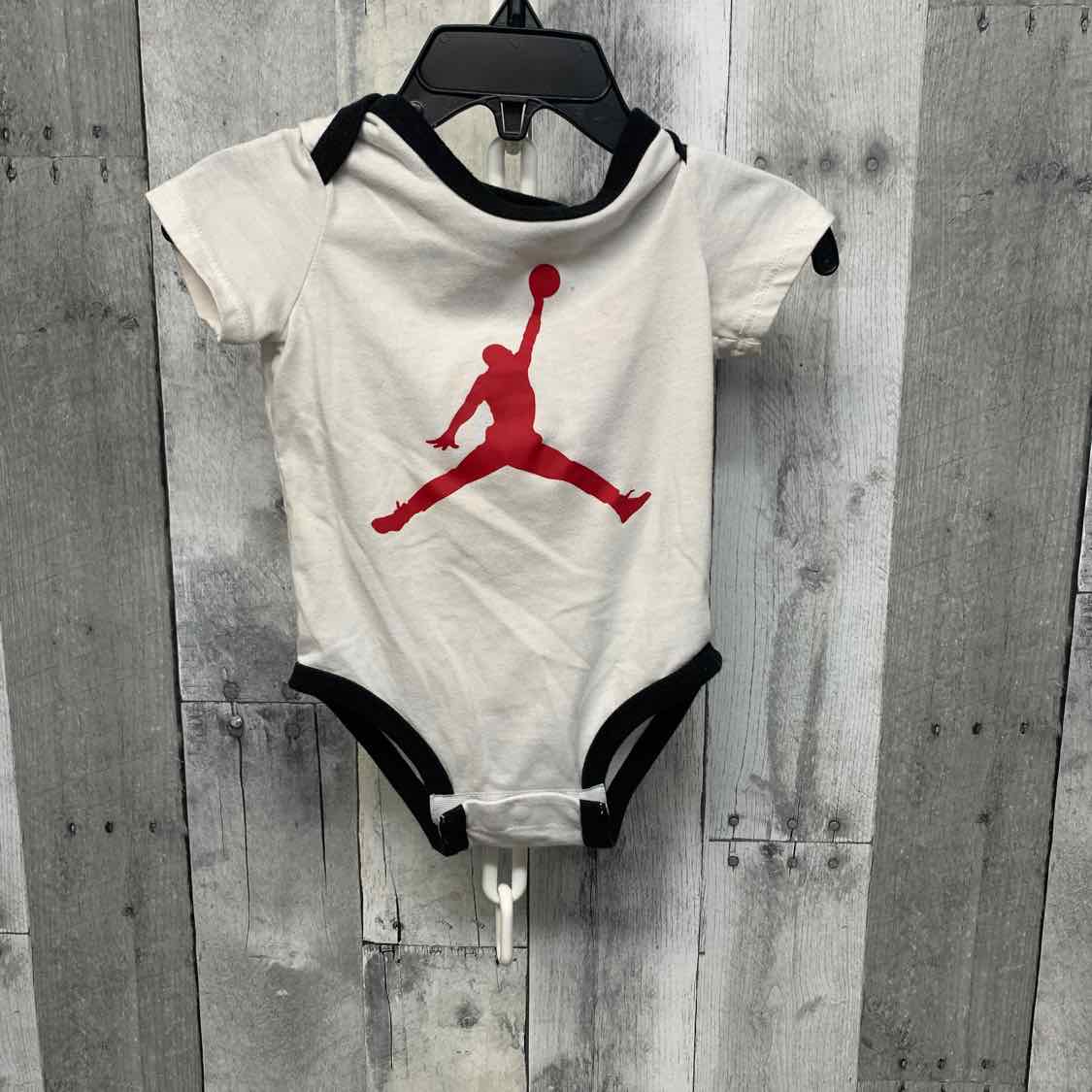 Size 6 Months White/Red Sport Brand Bodysuit