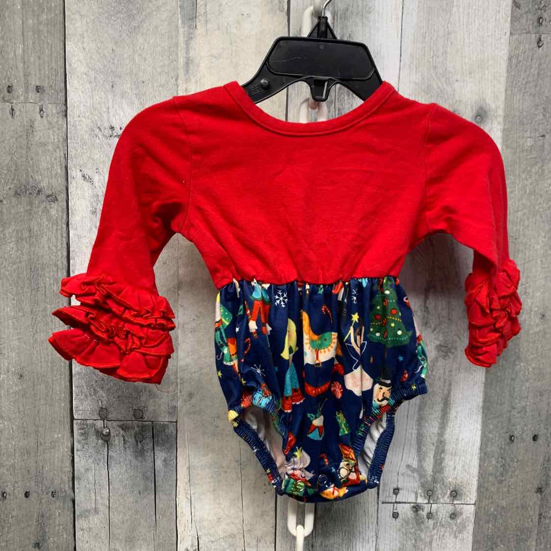 Size 3-6 Months Red/Navy Name Brand Romper