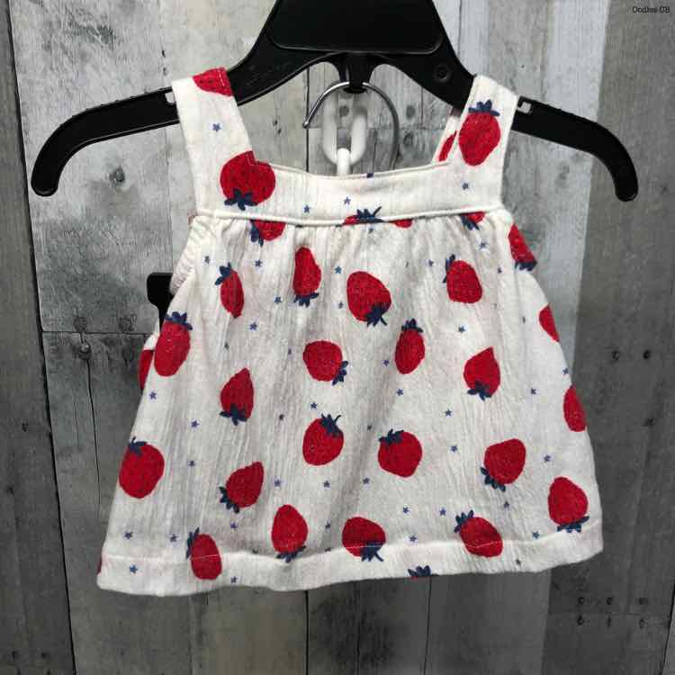 Size 0-3 Months White/Red Child of Mine Shirt/Shorts