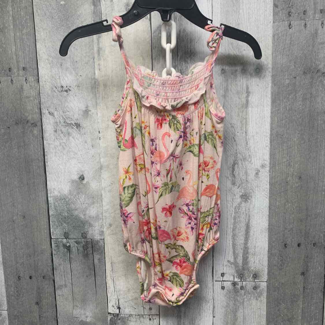 Size 12-18 Months Pink Print Posh Peanut Romper - OodlesCB