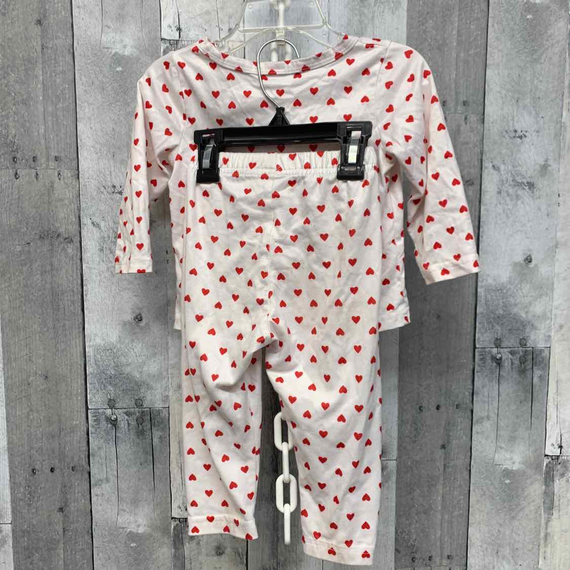 Size 6-9 Months White/Red Mid Brand Shirt/Leggings