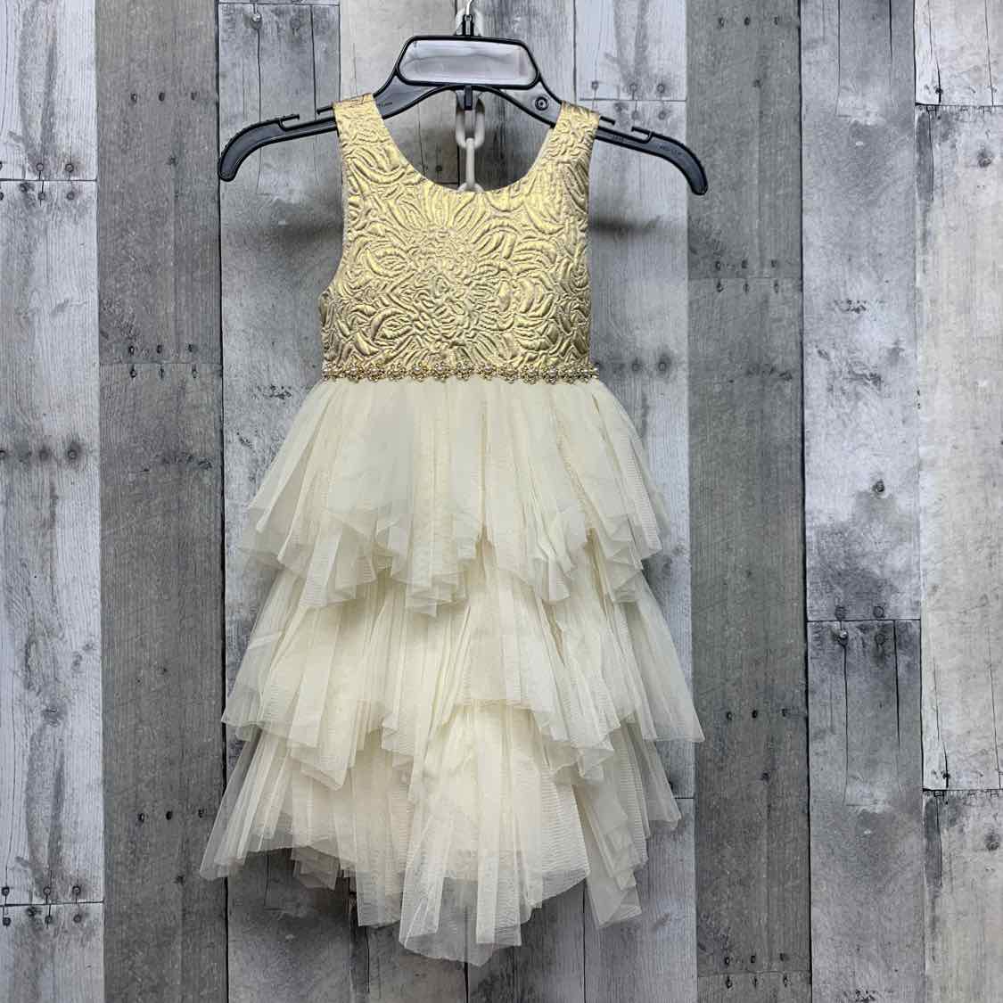 Size 4T Ivory/Gold American Princess Dress - Party