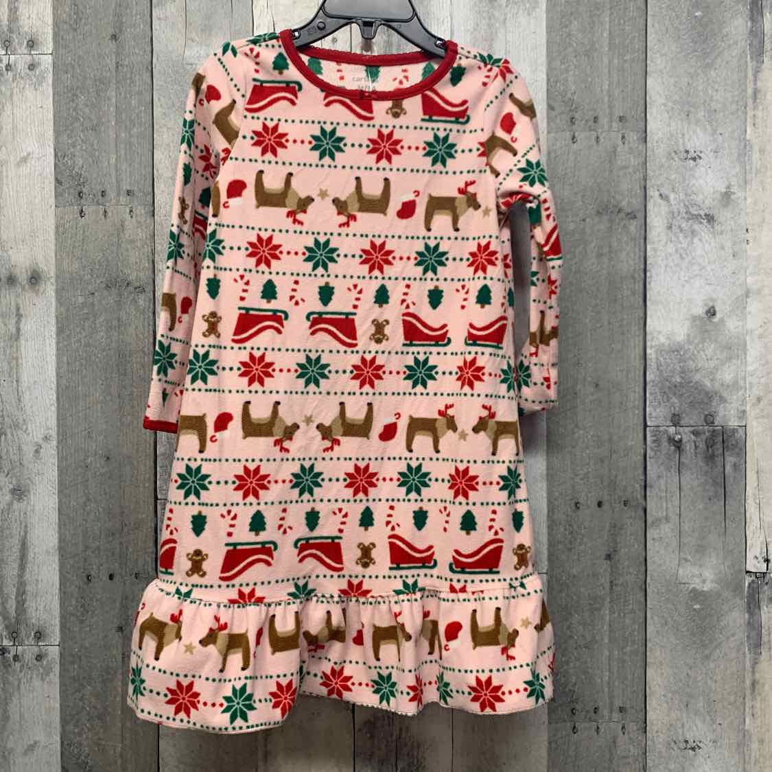 Size 3T Pink/Red Carter's Nightgown