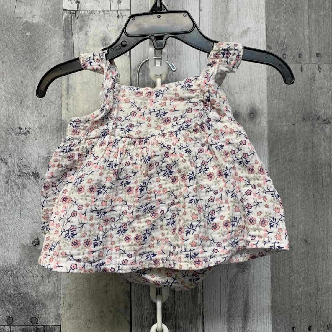 Size 3/6 White Floral Print B Brand Dress - Knit