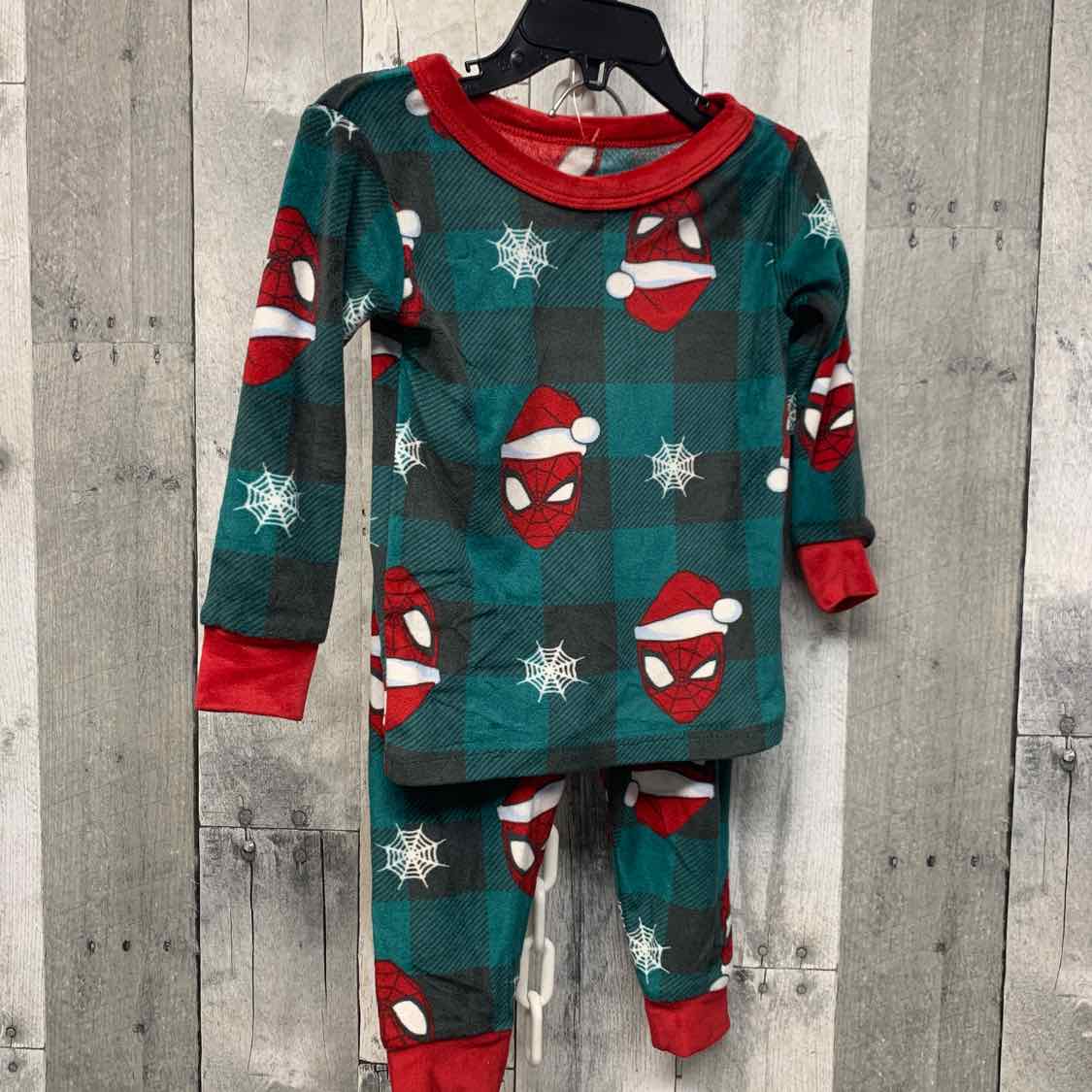 Size 2T Green/Red Marvel 2pc PJs