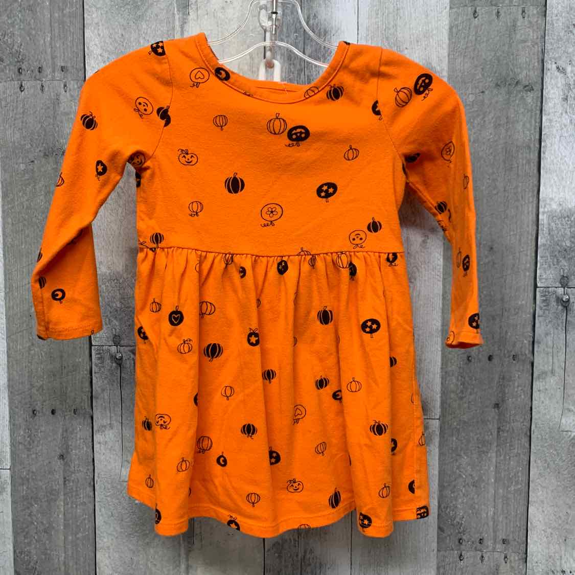 Size 3T Orange Print Cat & Jack LS Dress