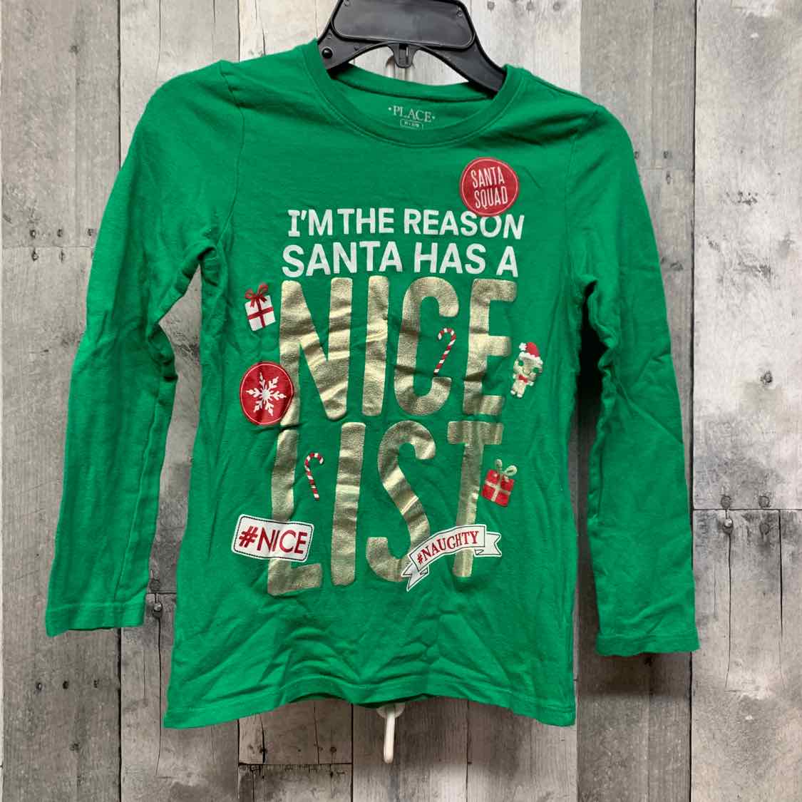 Size 7/8 Green Children's Place Long Sleeve Shirt