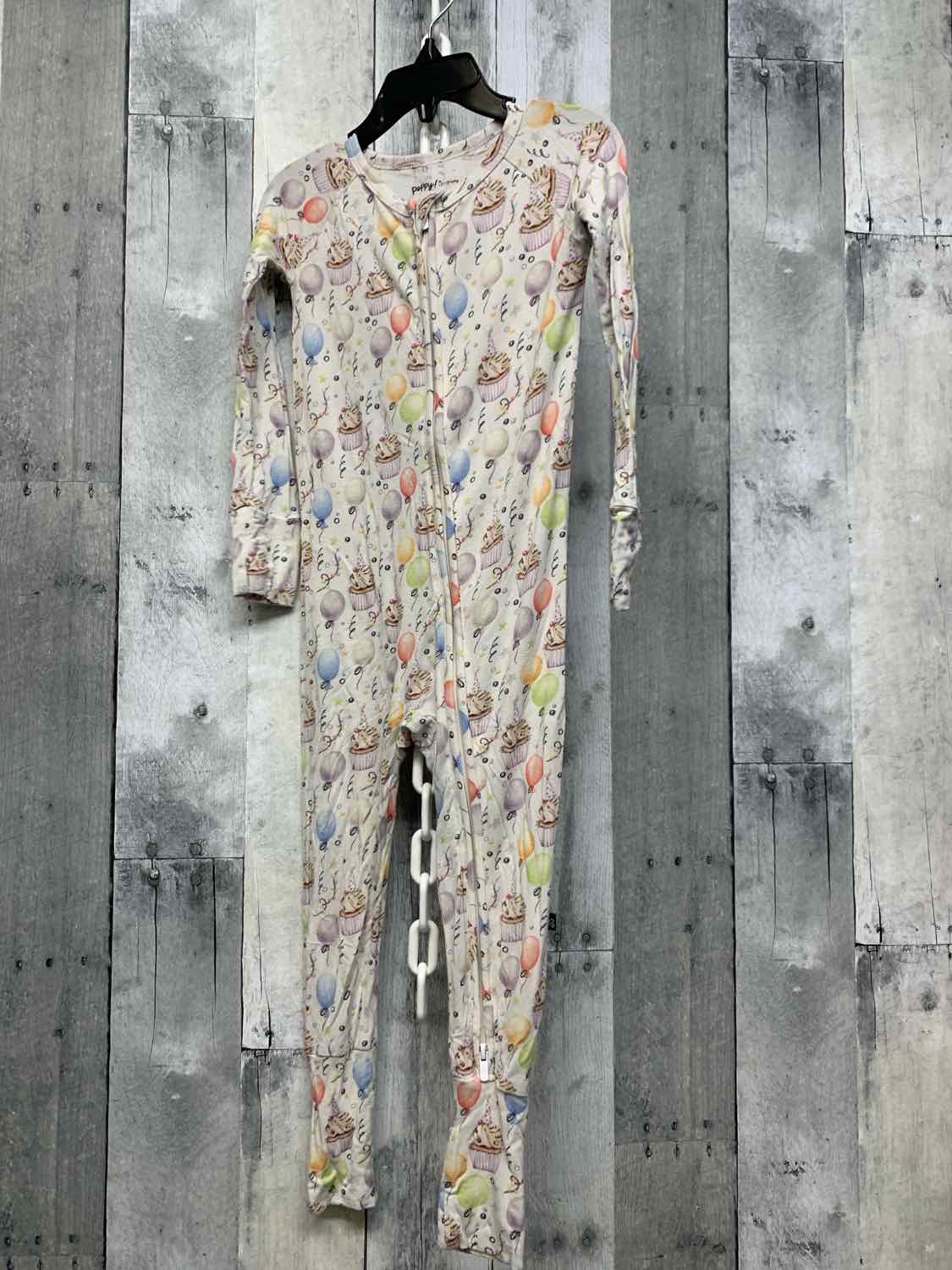 Size 2T White Print Boutique Brand Footy PJs