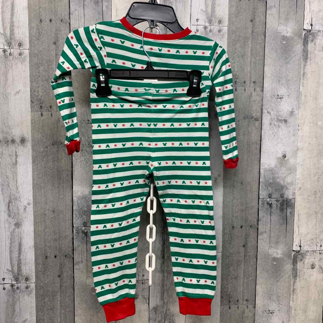 Size 5T Green/Red Disney 2pc PJs