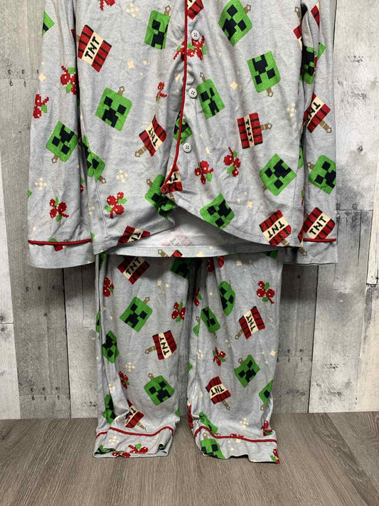 Size 12/14 Gray Print Minecraft 2pc PJs