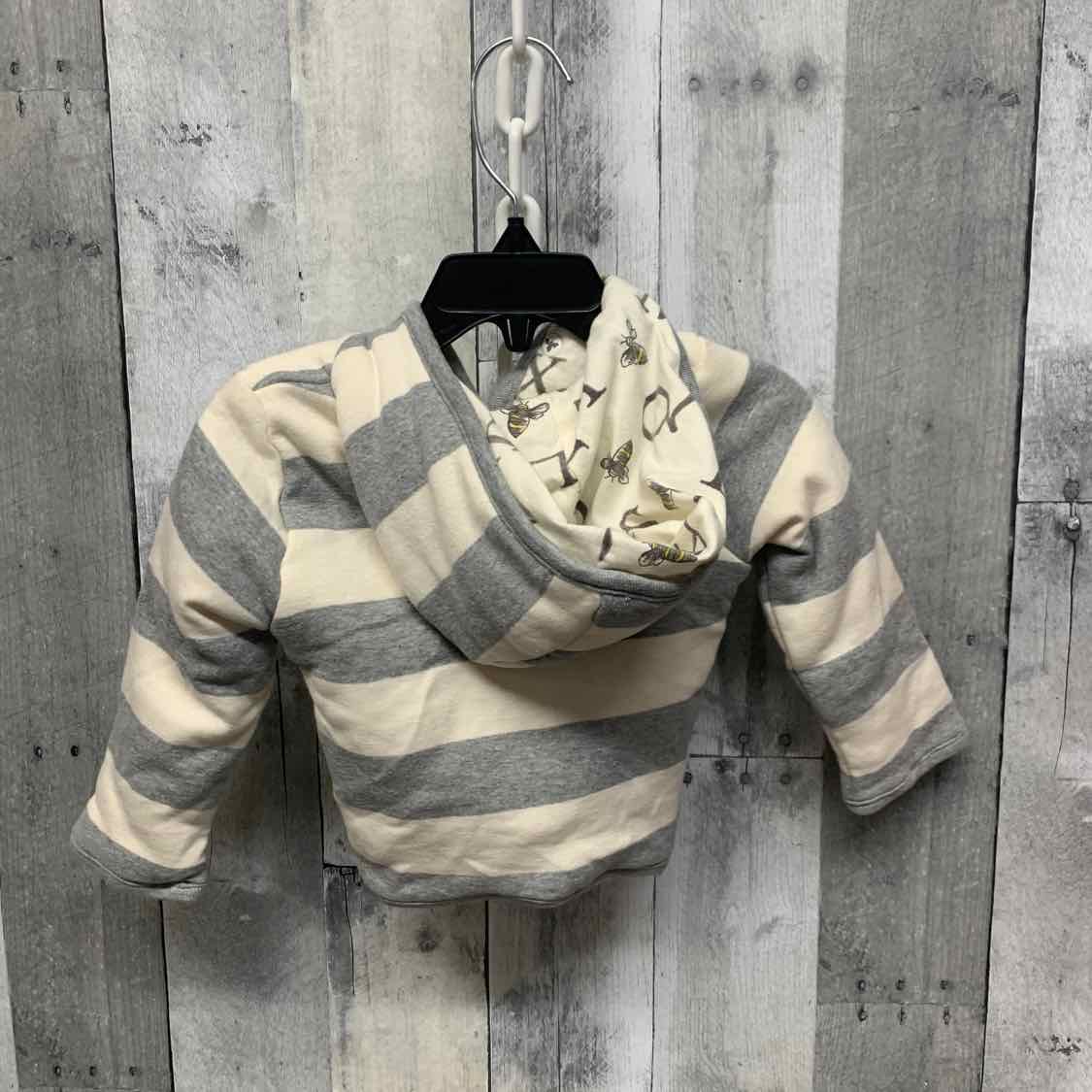 Size 12 Months White/Gray Burt's Bees Baby Light Jacket
