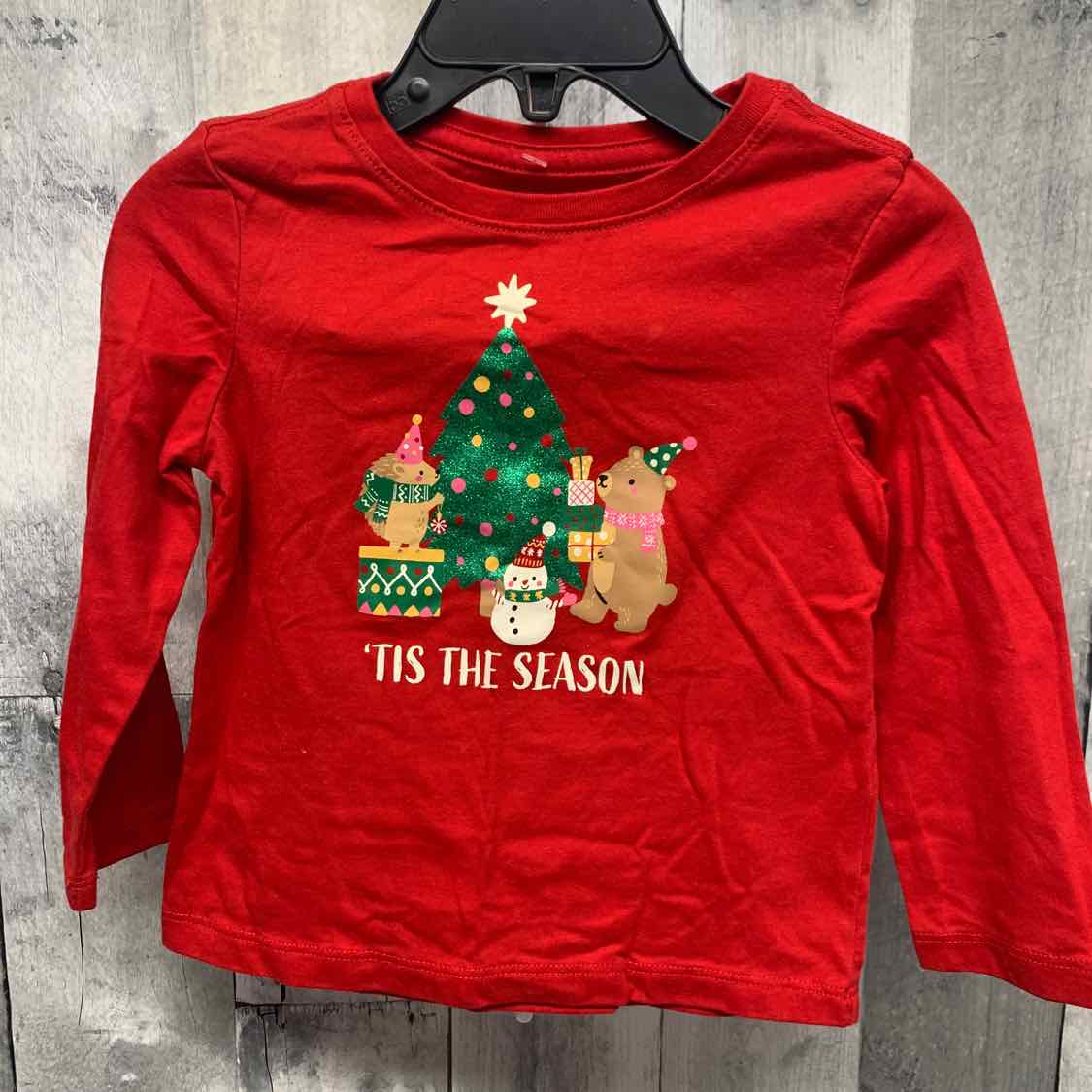 Size 2T Red Graphic Holiday Brands Long Sleeve Shirt