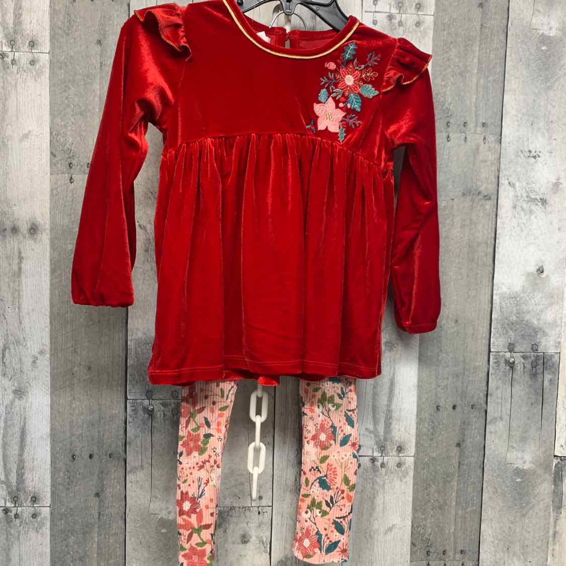 Size 4T Red/Pink Mud Pie Shirt/Leggings
