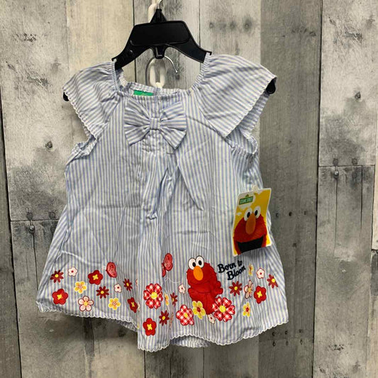 Size 24 Months Blue Striped Sesame Street Shirt/Shorts - OodlesCB