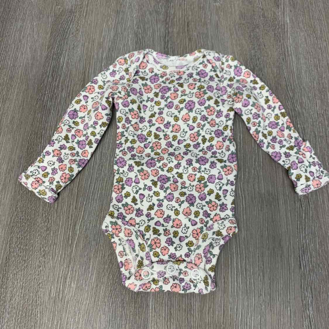 Size Preemie White Print Carter's Bodysuit