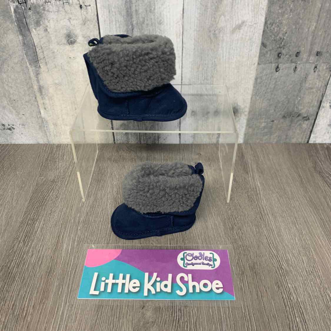 Size 0-3 Months Navy Stepping Stones Soft Sole Shoes - OodlesCB