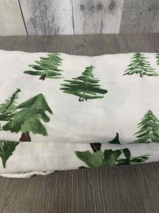 Name Brand White Print Forest Blanket