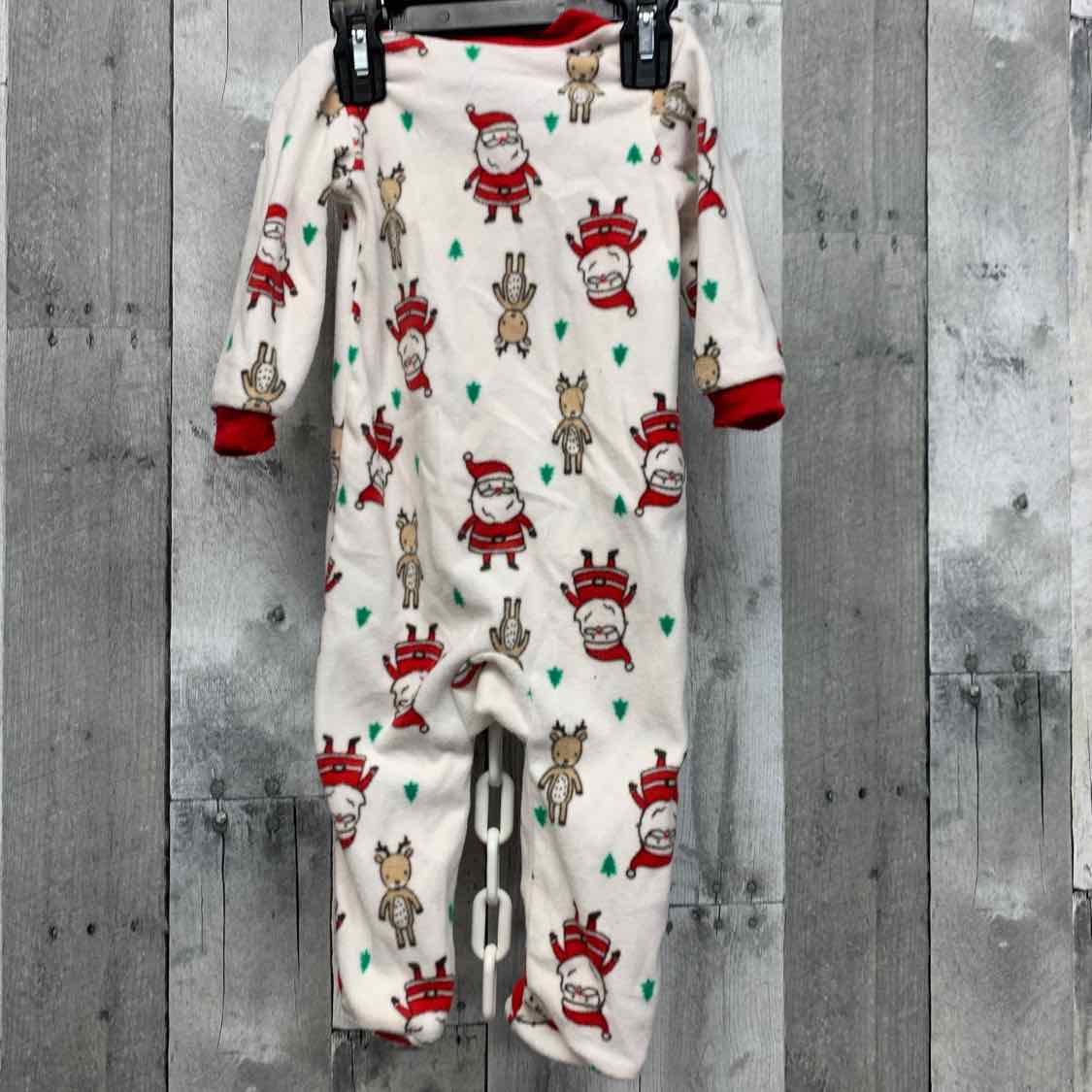 Size 9 Months White Graphic Just One You Footy PJs