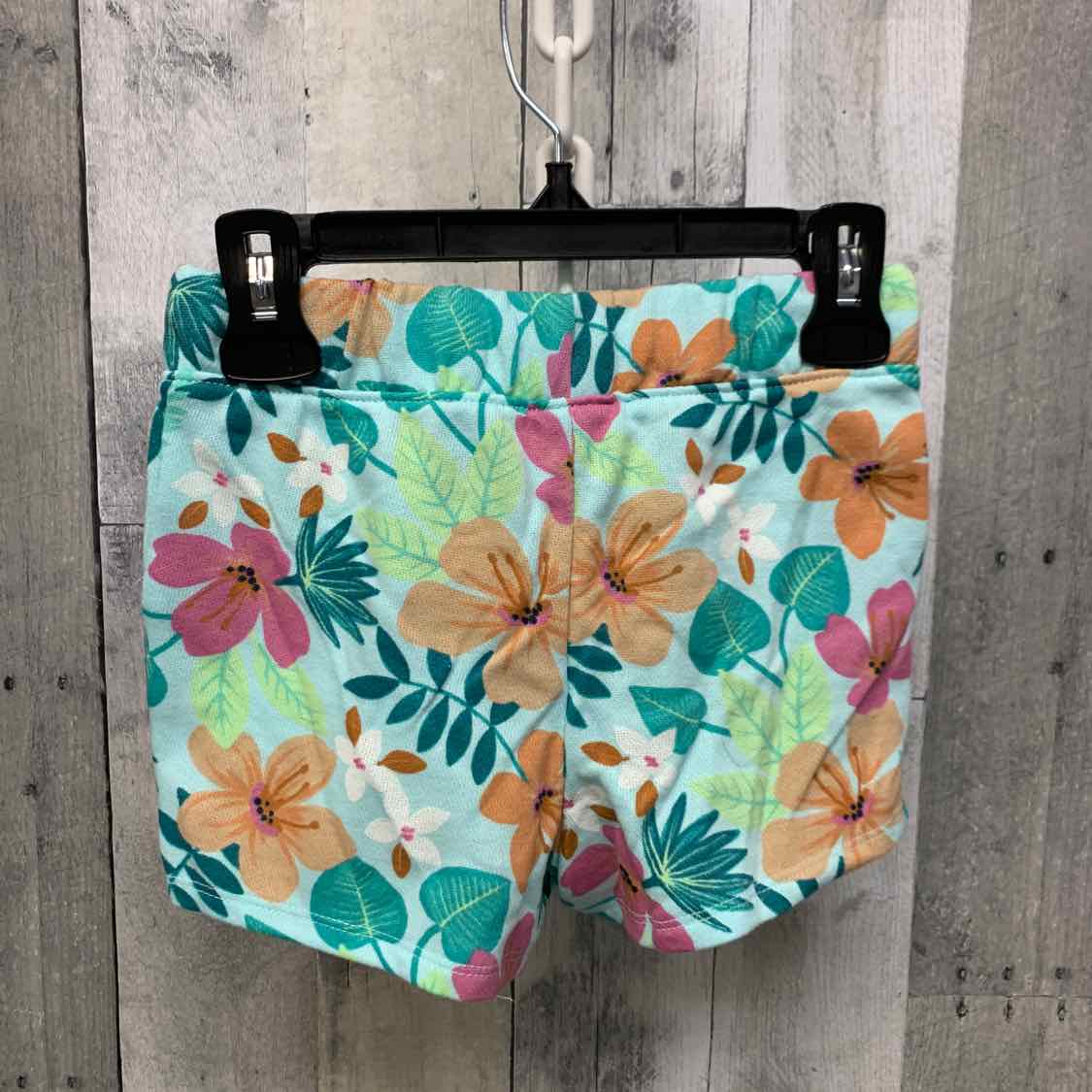 Size 5T Blue Floral Print Jumping Beans Shorts - OodlesCB