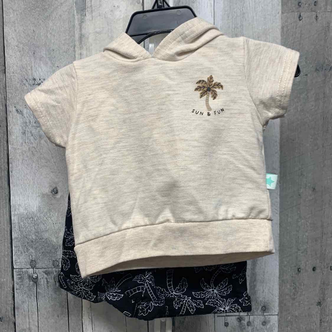 Size 0-3 Months Tan/Black B Brand Shirt/Shorts
