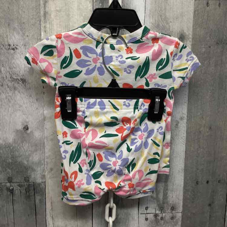 Size 6-12 Months Pink Floral Print Gap 2pc PJs - OodlesCB