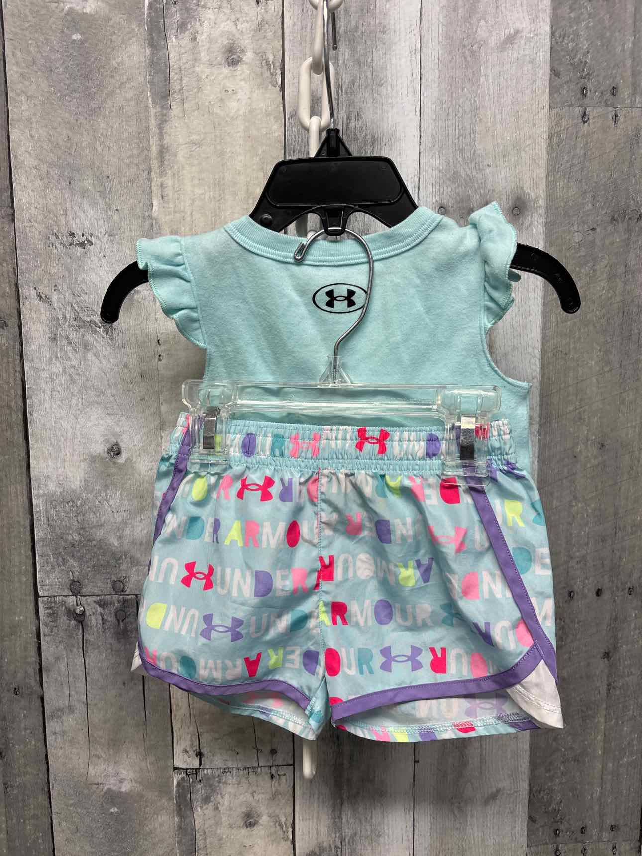 Size 6-9 Months Teal/Purple Sport Brand Shirt/Shorts