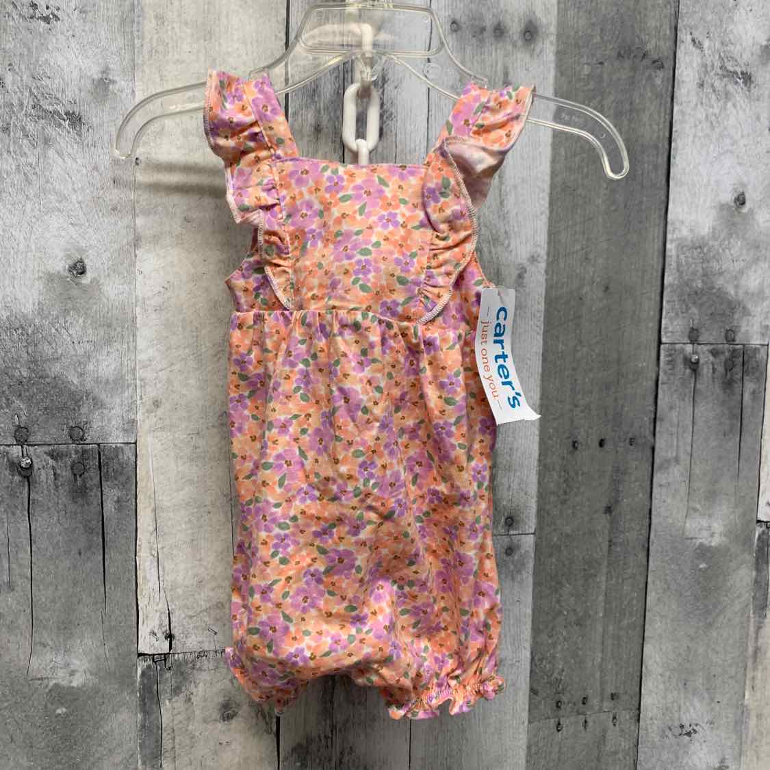 Size 3 Months Orange/Purple Just One You Romper - OodlesCB