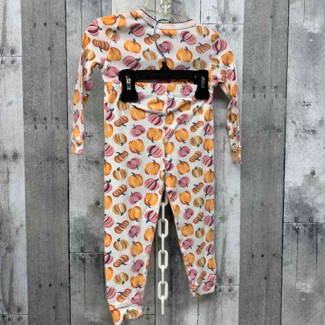 Size 2T White/Orange Chick Pea 2pc PJs