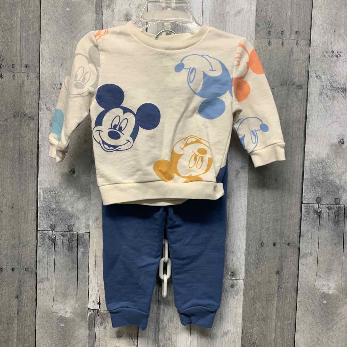 Size 12 Months White/Blue Disney Shirt/Pants