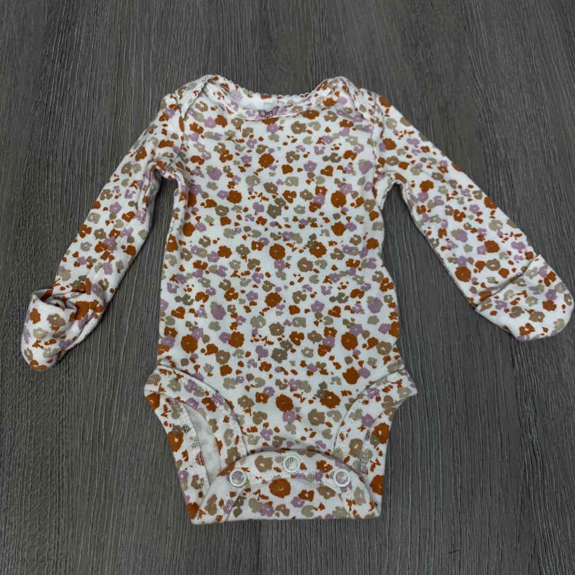 Size Preemie White Floral Print Carter's Bodysuit