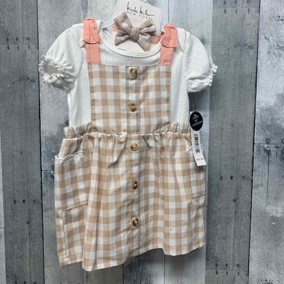 Size 24 Months White/Tan Nicole Miller Shirt/Jumper