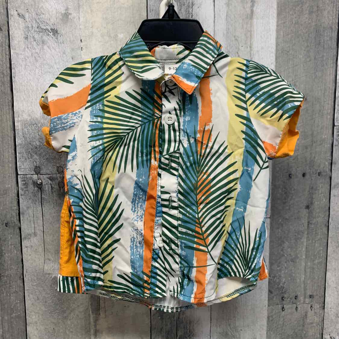 Size 9-12 Months Orange/Green B Brand Shirt/Shorts