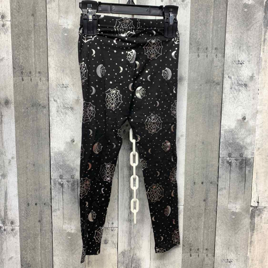 Size 6/6X Black/Silver Holiday Brands Leggings