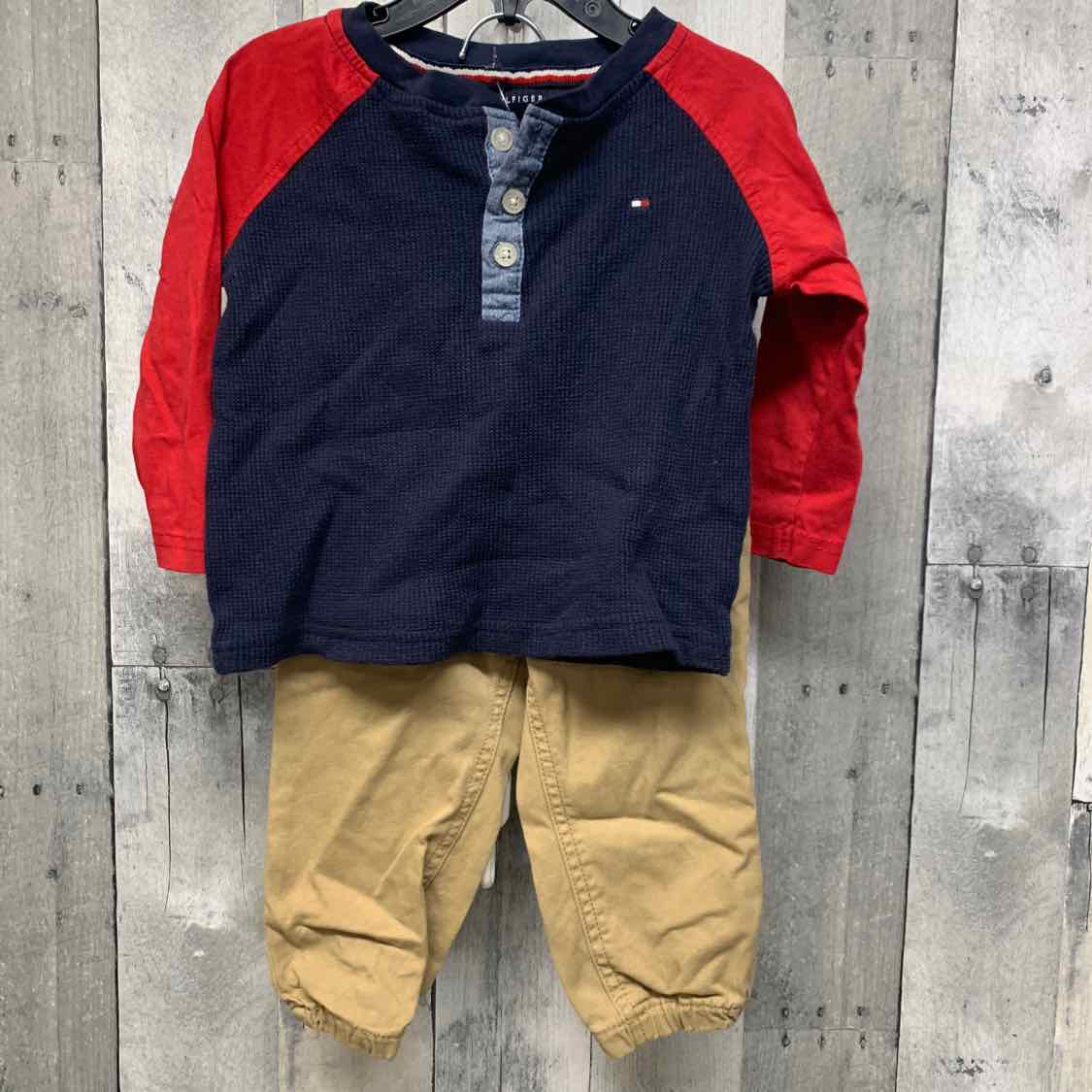Size 18 Months Navy/Tan Tommy Hilfiger Shirt/Pants