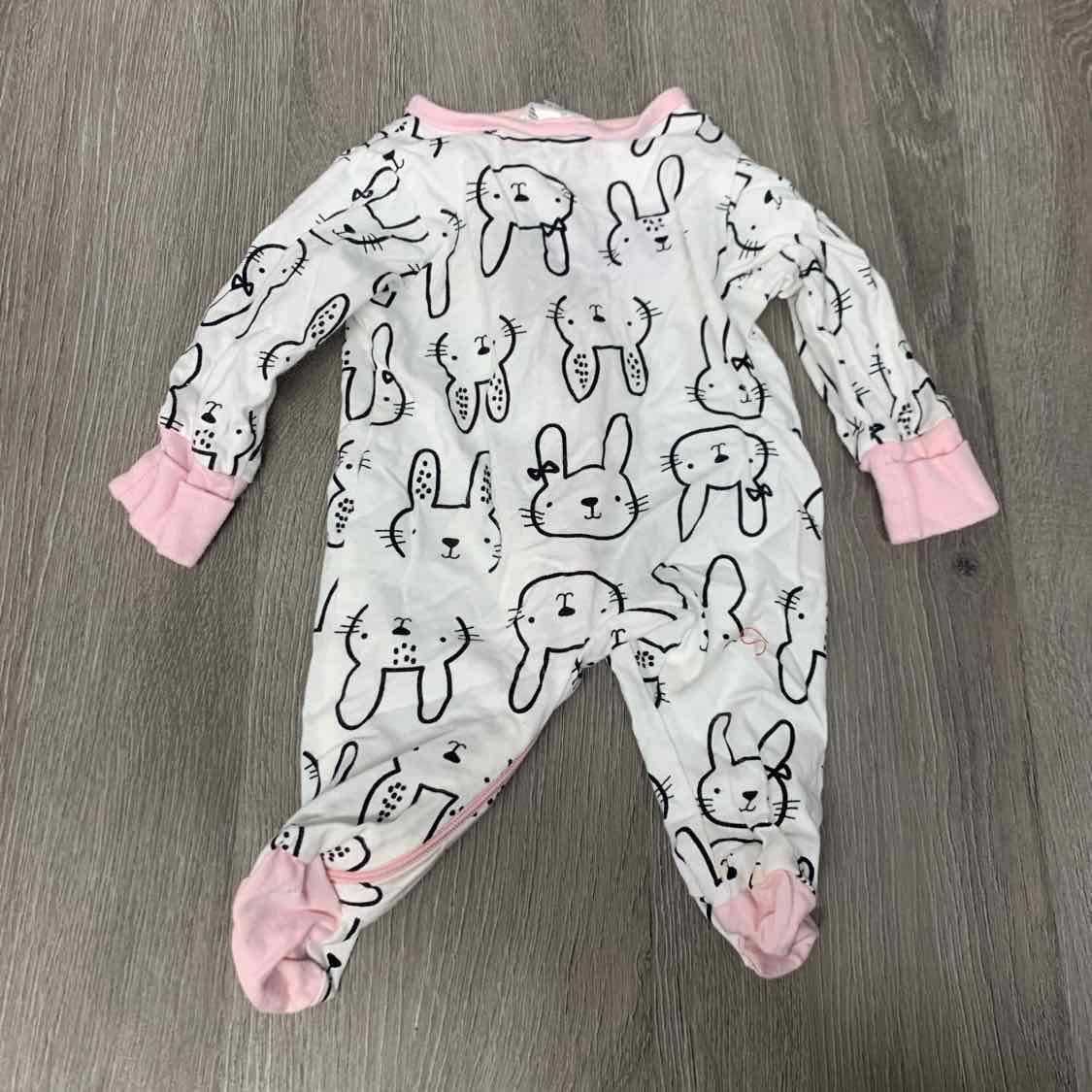 Size Preemie White Print Gerber Footy PJs