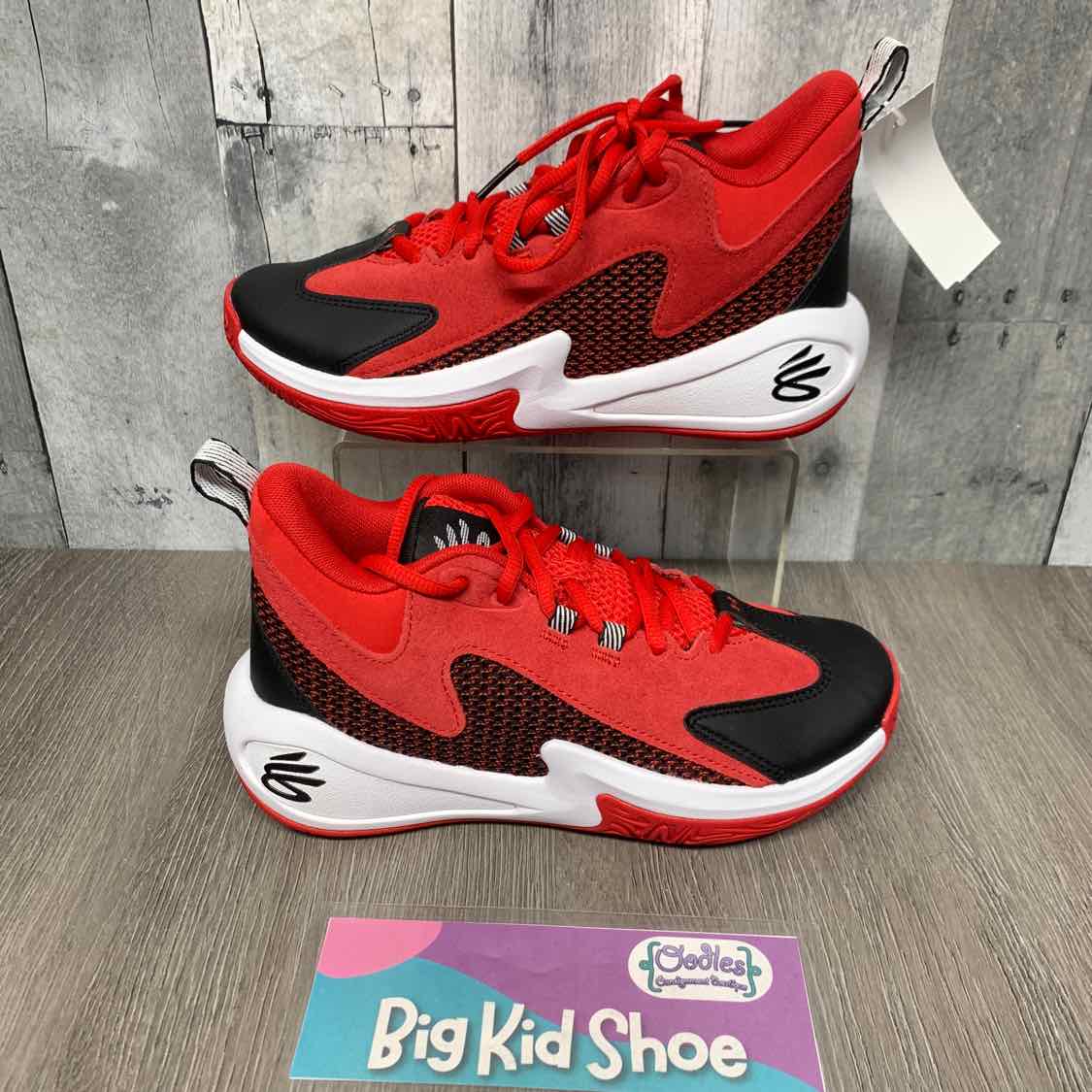 Size 5 Red/Black Sport Brand Sneakers