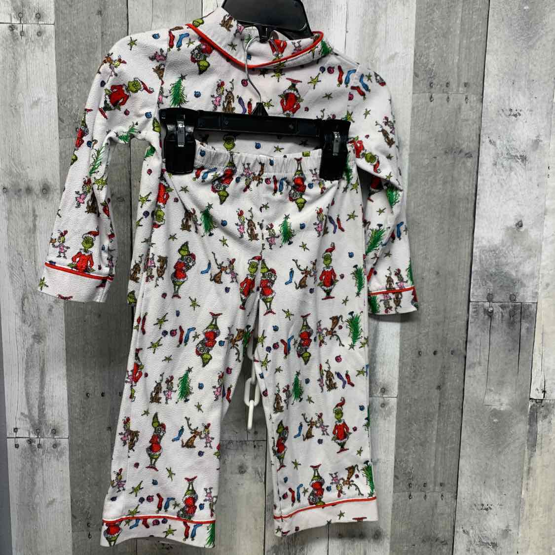 Size 4T White Print Mid Brand 2pc PJs