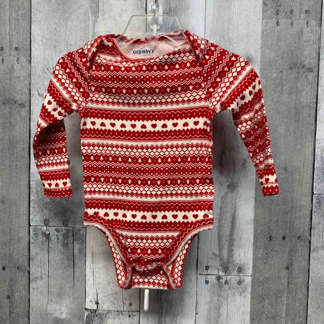 Size 12-18 Months Red Print Old Navy Bodysuit