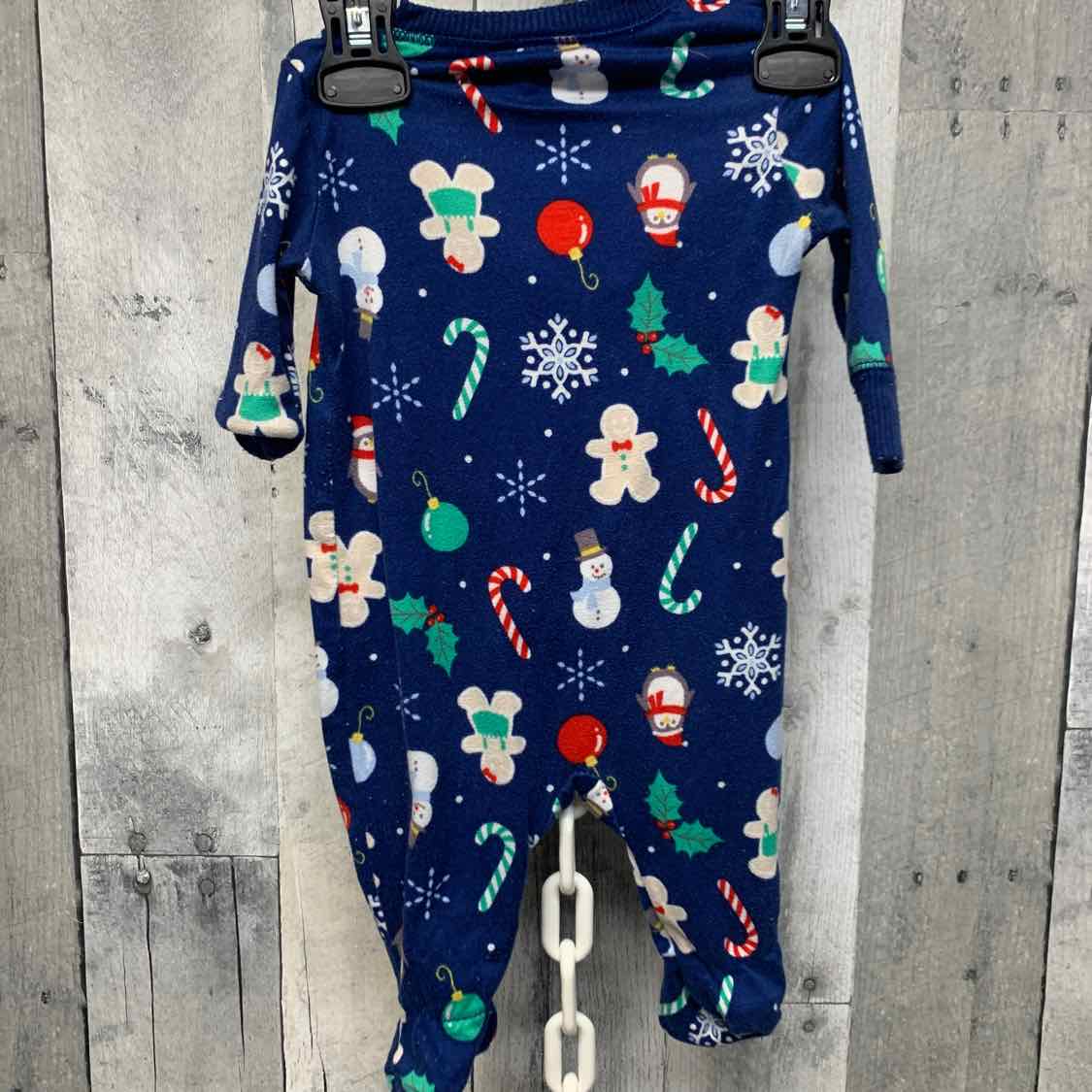 Size 0-3 Months Blue Print Holiday Brands Footy PJs