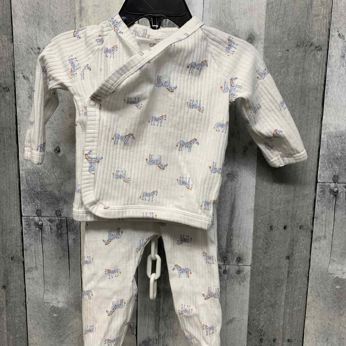Size 6 Months White/Blue Just One You Shirt/Leggings